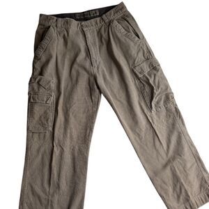 Vintage Nesi AG Corduroy Cargo Pants Baggy Skater Gorpcore Tan 35x36